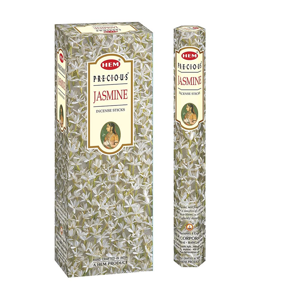 HEM Precious Jasmine Incense Sticks - Pack of 6 (20 Sticks Each)